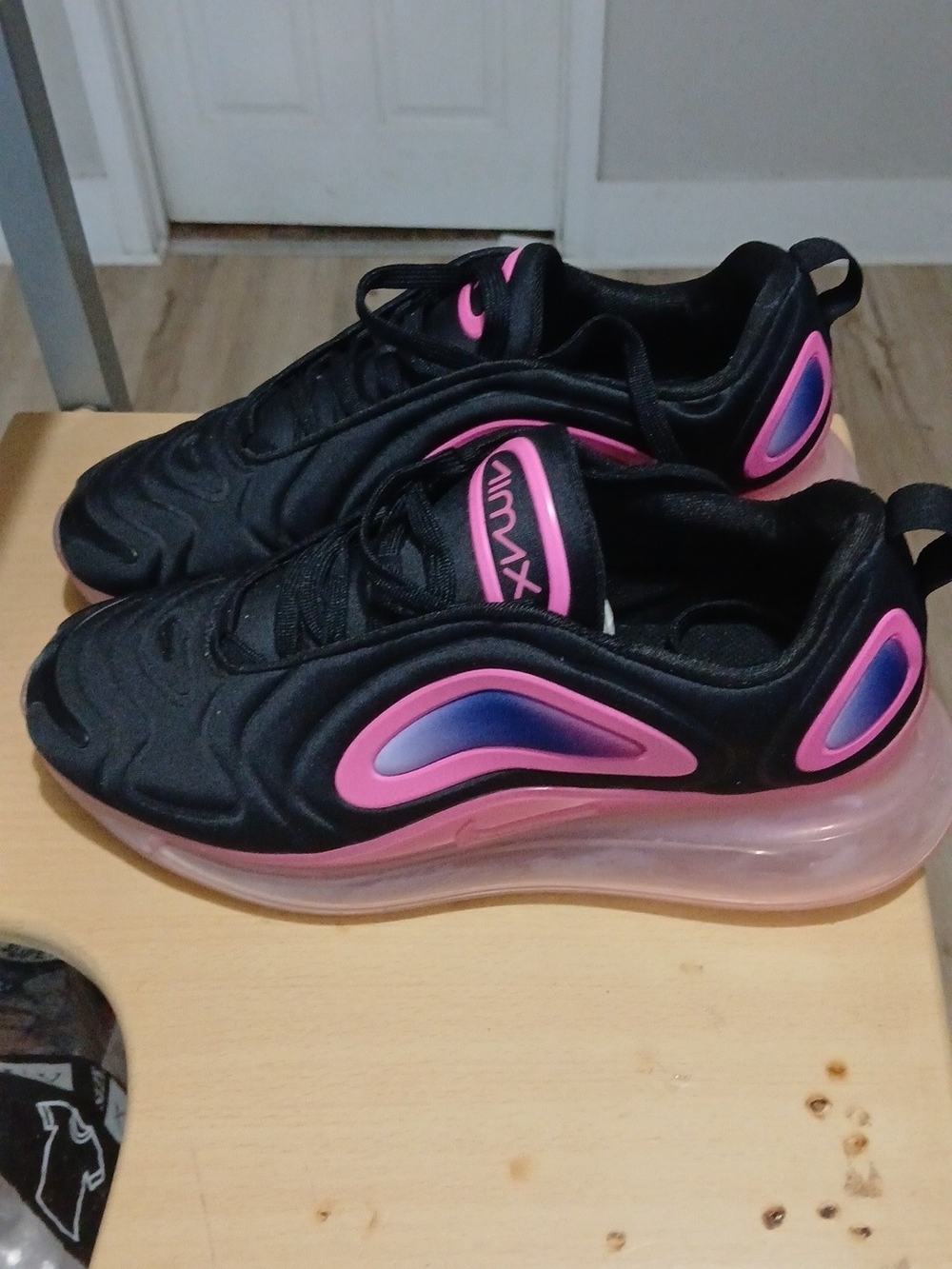 Nike Women's Black Sneakers with Pink & Purple Accents